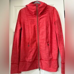 Vintage Lululemon Funnel Neck Two-Way Zip-Front Jacket in Coral Red - size 10